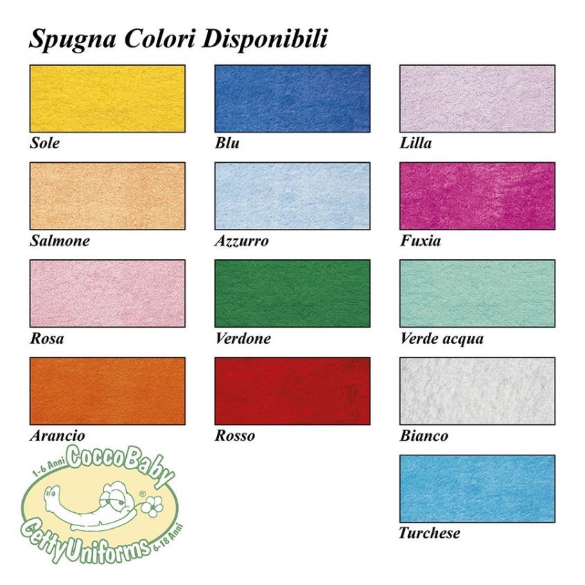 Elenco colori in spugna disponibili